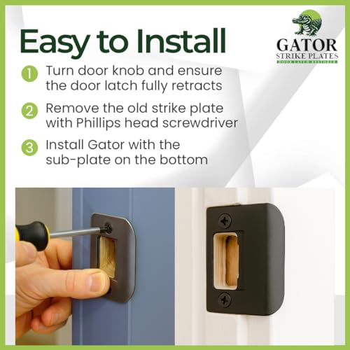Gator Door Strike Plate 2-1/4" Latch Restorer, Oil Rubbed Bronze, 1-Pack - color: Oil Rubbed Bronze