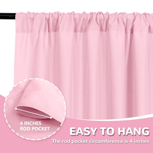 MEETSKY Pink Backdrop Curtains,Birthday Backdrop Drapes,5ft x 10ft,2 Panels - color: Baby Pink, size: 60"W x 120"L (Pack of 2)