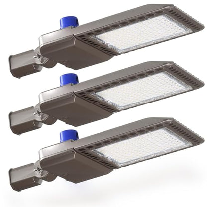 YXL LED Parking Lot Light, 200W Light with Dusk to Dawn Photocell, 28000LM 5000K, Slipfitter Mount, IP65 Waterproof, LED Area Light for Parking Lot, Driveway, Street, Yard and Stadium, 3 Pack - size: 200W Slipfitter 3Pack