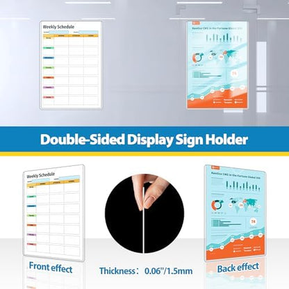 Magnetic Sign Holder Wall Mount 8.5 x 11, Plastic Door Display Frame for Fridge Window, 2Pack - size: 8.5"x11"-2Pack