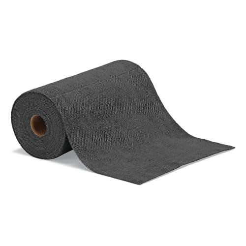 PIG ShopReady Microfiber Wipers| Durable Low-Lint Microfiber Rags | 50 per Roll | 12" W x 12" L | Black | PM50821-BK - color: Black