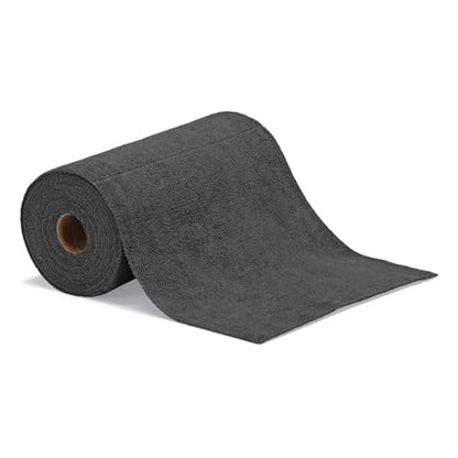 PIG ShopReady Microfiber Wipers| Durable Low-Lint Microfiber Rags | 50 per Roll | 12" W x 12" L | Black | PM50821-BK - color: Black
