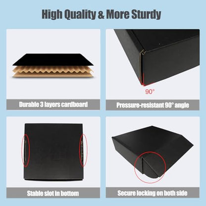 7x6x2 Shipping Boxes, Small Cardboard Box Black Flat Corrugated Mailer for Small Business Mailing Packaging Gift Box, 25 Pack - size: 7"x6"x2", style: 25 Pack - Black