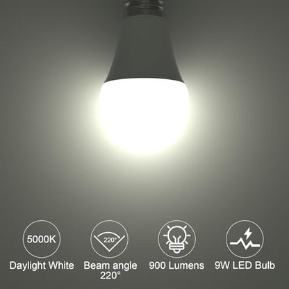 ORALUCE E26 LED Light Bulb 60 Watt, A19 9W 5000K Daylight White, 6 Pack - color: Daylightwhite, size: 6 Count (Pack of 1)