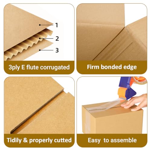 zmybcpack 80 pack 7x5x4 inch Cardboard Box Mailers, Kraft Shipping Boxes - size: 80 pack 7"x5"x4"