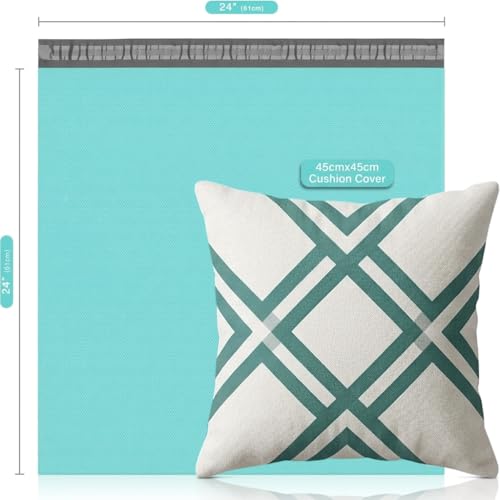 Fuxury Poly Mailers 24x24" 50 Pcs,Large Shipping Bags Embossed Dots Teal - size: 24x24" 50pcs