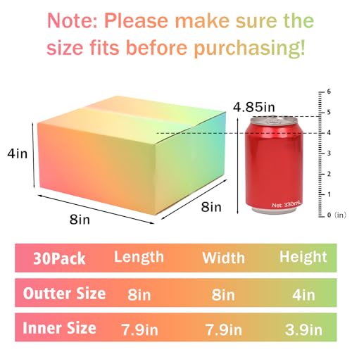 8x8x4 Shipping Boxes Medium Set of 30, Gradient Corrugated Cardboard Box, Mailing Boxes for Packaging Small Business - color: Gradient, size: 8x8x4 Inch
