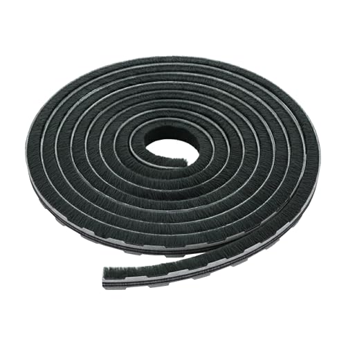 Brixwell Zipper Pile Weatherstrip - 100' Roll, 0.350" Pile Height, Gray Finish, Door Weather Seal, Zipper Weatherization Seal for Windows & Doors, Weatherstrip Replacement - style: 0.350" (8.9mm)