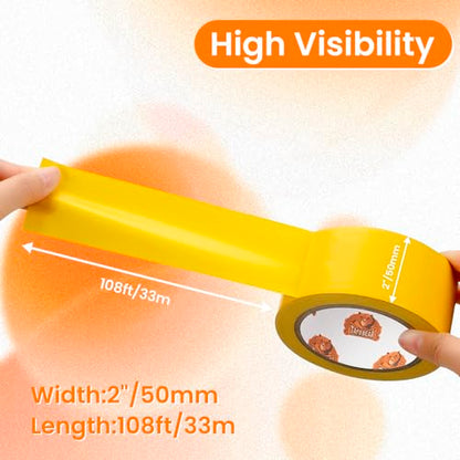 TAPEBEAR Floor Tape Yellow Vinyl Tape 2" x 36 yds Safety Warning Stripe - color: Yellow, size: 2" x 36Yards