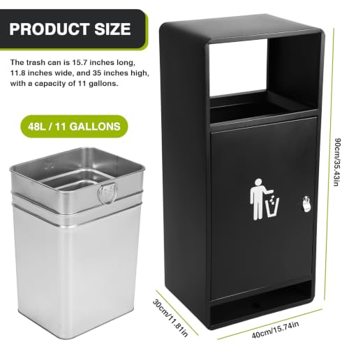 Commercial Trash Can with Lid, Large Capacity for Office/Hotel/Patio