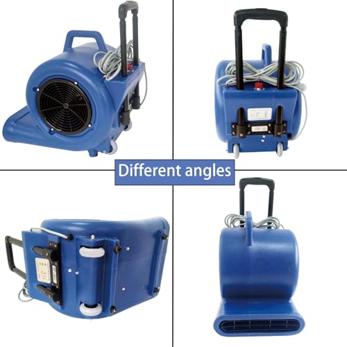220V 900W Air Mover 3 Speed Adjustable Floor Dryer Blue Floor Blower Fan Wet Carpet Dryer for Janitorial Home Commercial Use