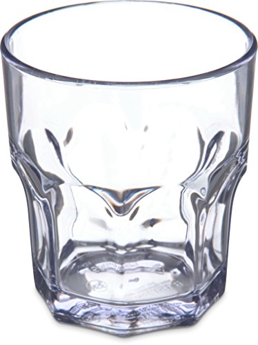 Carlisle FoodService Products Louis Clear Tumbler Short Glass for Restaurants, Catering, Kitchens, Plastic, 8 Ounces, Clear, (Pack of 24) - size: 8 Ounces, style: 24 Pack