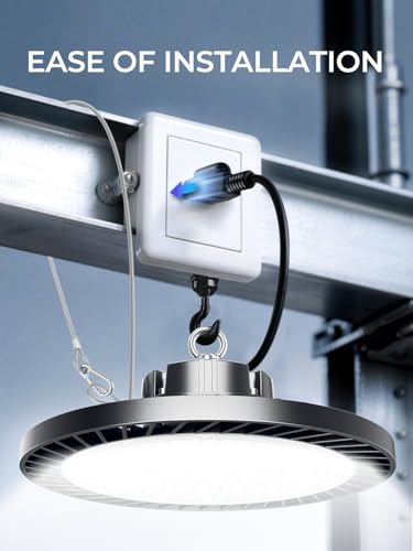 Industrial-grade Super Bright 300W 45000LM UFO Led High Bay Light For Shop - size: 300W-6Pack-High-Bay-Light