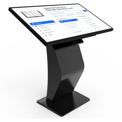 43 Inch Touch Screen Kiosk, 10pt PCAP Capactive Touch Screen Digital Signage, Windows OS K-Style Indoor Digital Signage, Interactive LCD Display Signage, U-Disk Publish Content, Split Screen - color: 43"+Black (Windows OS)