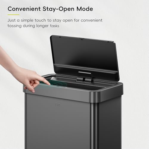 EKO Mirage X 80 Liter / 21.1 Gallons Motion Sensor Trash Can or Recycling Bin, Automatic Large Kitchen Trash Can Touchless, Stainless Steel, Matte Black - size: Mirage X 80 liter - Matte Black