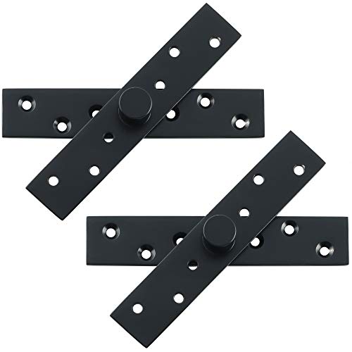 Alise Black Pivot Hinges for Door,6'' Rotating Door Hinge 360 Degree,2Pcs - color: Black, size: 6 Inch