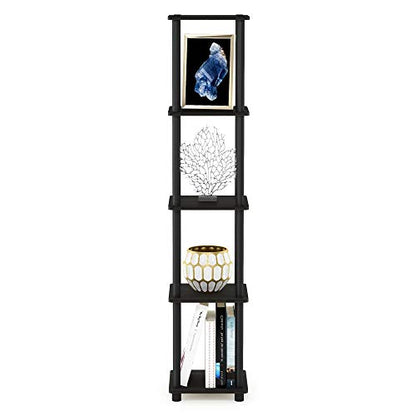 Furinno Turn-N-Tube Toolless 5-Tier Square Storage Shelves, Espresso - color: Espresso/Black, size: 5-Tier Round Tube