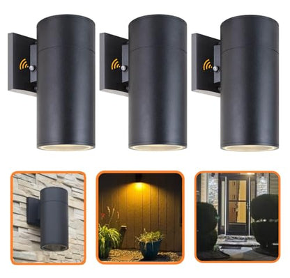Dusk to Dawn Outdoor Lighting Fixture, Exterior Lights, 3 Pack - color: Cylinder (Black 3pack - Dusk to Dawn )