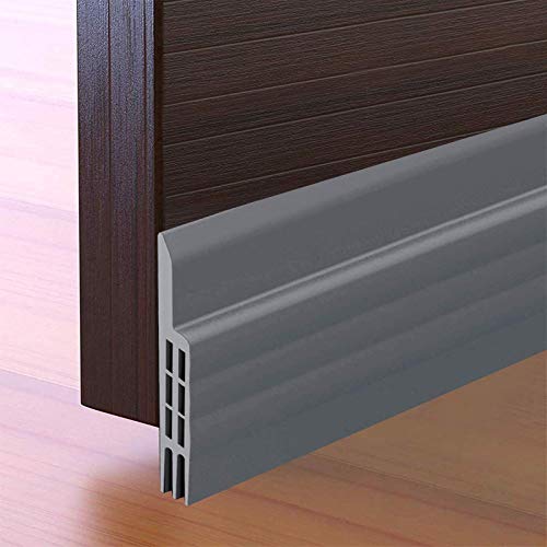 Door Draft Stopper Under Door Seal for Exterior/Interior Doors, Door Sweep Strip Under Door Draft Blocker, Soundproof Door Bottom Weather Stripping, 2" W x 39" L, Grey - color: Gray
