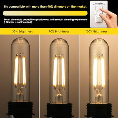 5" T10 Tubular LED Light Bulb, 60W Eq, Dimmable, Warm White 2700K, 8-Pack - color: Warm White, size: 5 Inch- 8 Count