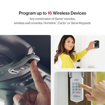 Genie Chain Drive 750 3/4 HPc Garage Door Opener w/Battery Backup - Heavy Duty - Operate your garage door when the primary power is out - Wireless Keypad Included, Model 7035-TKV,BLACK - style: Two remotes & Keypad