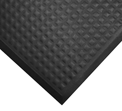 M+A Matting Complete Comfort II Commercial-Grade Anti-Fatigue Mat, Slip Resistant, Grease and Oil Proof, Chemical Resistant (Black, 2' x 3')