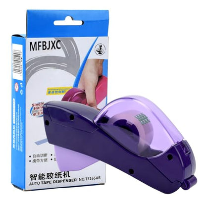 Automatic Tape Dispenser for Wrapping Gifts, Handheld Packaging Tape Dispenser Gun with Cutter, Dispensers for Adhesive Tapes-Purple - color: Purple