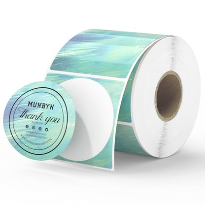 MUNBYN 2 Inch Round Green Thermal Labels for Baking, 500 Labels/1 Roll - color: Green, size: 2"