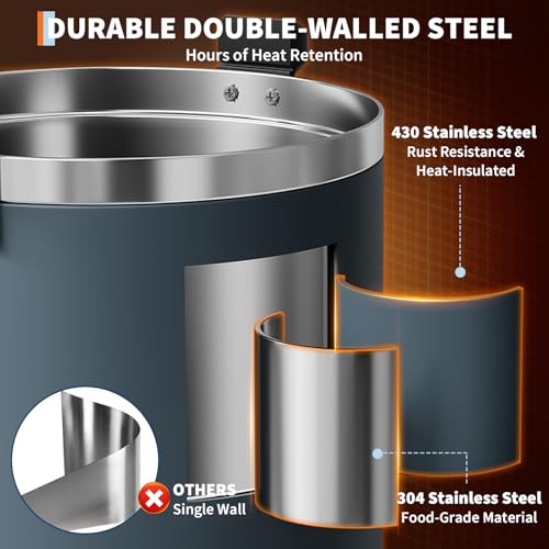 Garvee 12 L/80 Cups Coffee Urn-3.2 gal Double Wall Commerical Coffee Maker for Buffet Catering Wedding Gathering,Large Capacity Hot Coffee Dispenser,Stainless Steel Hot Water Urn-Grey - color: Gray, size: 80 Cups/12L