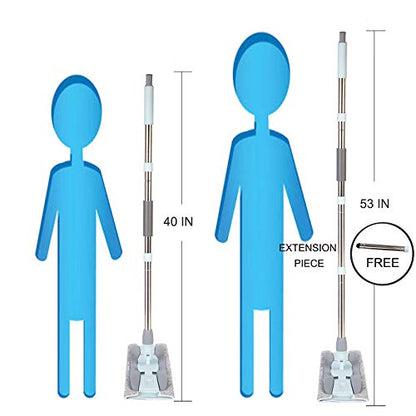 15-Inch Microfiber Mop with 4 Washable Pads for Floor Cleaning - size: 15 IN