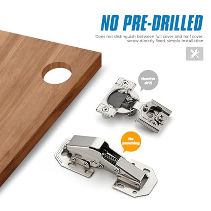 Ravinte Hidden Cabinet Hinges, Concealed Cabinet Hinges Soft Close, 40 Pack