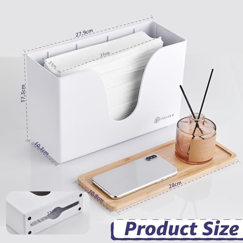 Pollock Paper Towel Dispenser with Lid,Wall Mount or Countertop,White - color: Blk-5857u-white