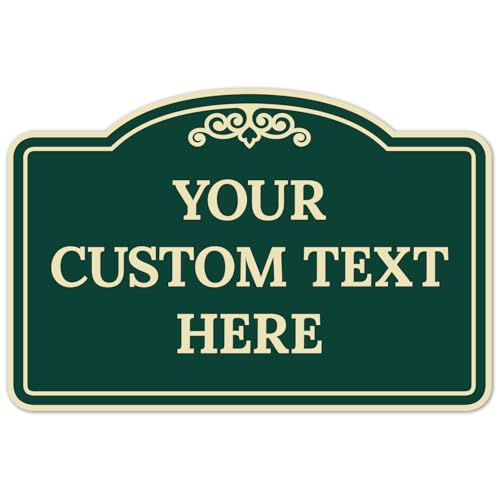 Custom Decorative Sign, Personalized Metal Sign for Business, Driveway, Home, Office Door Plaque, Green Background Sign 12x18 Inches, ACM, Made in USA by Sigo Signs - color: Green Background, size: 12x18 ACM
