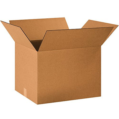 BOX USA 15 Pack of Heavy-Duty Corrugated Cardboard Boxes, 20" L x 16" W x 14" H, Kraft, Shipping, Packing and Moving - style: Heavy-Duty