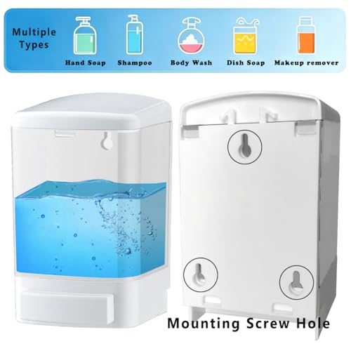 Manual Soap Dispenser Wall Mounted, 33.8oz, Bathroom Kitchen Commercial - color: White&transparent