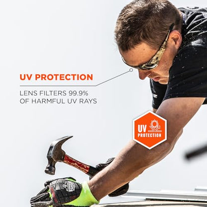 Ergodyne Skullerz ODIN Safety Glasses Sunglasses, Impact Resistant Z87.1+ - color: Kryptek Typhon Frame, Smoke Lens