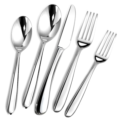 Heavy Duty Silverware Set for 8, Stainless Steel Flatware Cutlery Set - size: 40 Piece, style: Heavy Duty