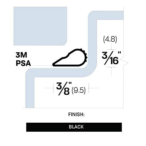 Fire/Smoke Self Adhesive Silicone Door Gasketing in black (5884S), (3/8" W x 3/16" H x 330' L) - color: Black, size: 330 ft.