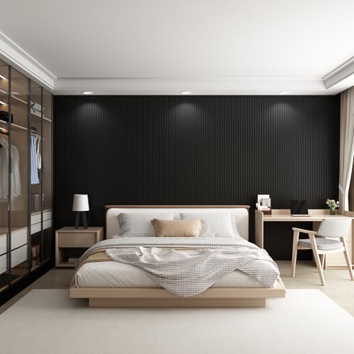 Slat Wall Panel 8-Pack, 108’’x6.3’’, Black - size: 108’’x6.3’’-Black