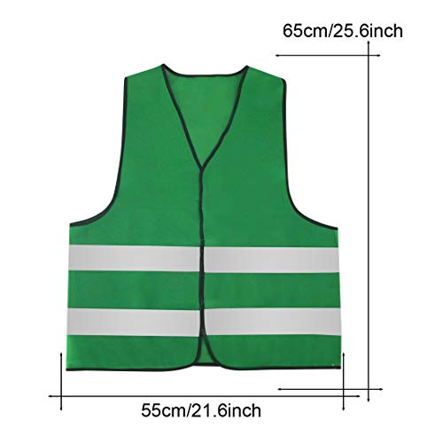 AIEOE Mens 5/10 Pack High Visibility Reflective Vest Hi-vis Bright Color Construction Safety Vest - color: Green-1
