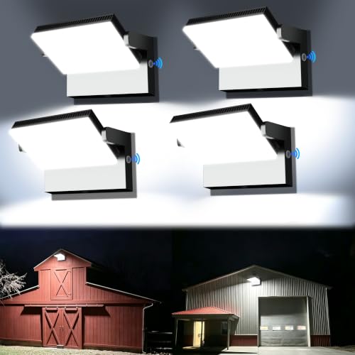 Juyace 4 Pack 120W LED Outdoor Wall Lights Exterior Flood Light Photocell - size: 120W/4Pack-With Photocell