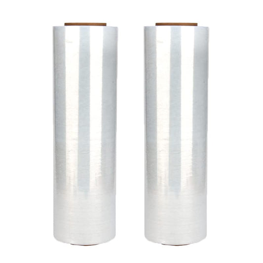 2 Roll 18" x 1500 feet Stretch Film-Wrap 80 Gauge Industrial Strength Stretch 20 Microns Durable for Moving Packing Packaging Heavy Duty Warehouse Shrink Film (Clear) - color: Clear, size: 2 PACK