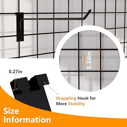 10'' Gridwall Hook Black 25 Pcs Gridwall Accessories Gridwall Pegs - color: Black, size: 10 Inch