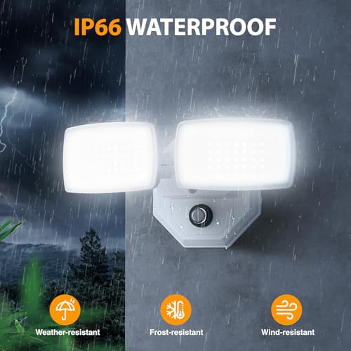 Onforu 3200lm Dusk to Dawn Outdoor Lighting, IP66 Waterproof, Auto on Off - color: White