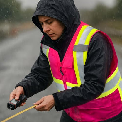 KAYGO Reflective High Vis Safety Vest with Pockets for Men and Women KG0100 - color: Pink, size: Large