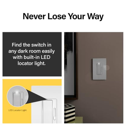 Legrand Radiant 450W LED Dimmer Light Switch 3-Way Rocker Tri-Color 1-Pack - size: (Pack of 1)