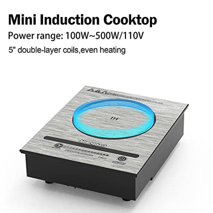500W Mini Portable Induction Cooktop for Moka Pot & Small Cookware - style: Mini Portable Induction Cooktop 500W/110V