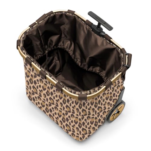 reisenthel carrycruiser Frame Leo Macchiato - Portable Shopping Trolley with Sturdy Aluminum Frame, Shoulder Strap and Removable mesh Inner Bag -Water-Repellent - color: Leo Macchiato