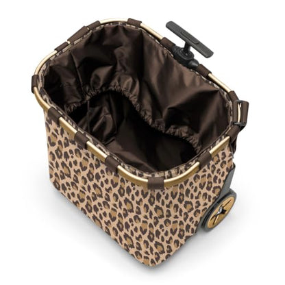 reisenthel carrycruiser Frame Leo Macchiato - Portable Shopping Trolley with Sturdy Aluminum Frame, Shoulder Strap and Removable mesh Inner Bag -Water-Repellent - color: Leo Macchiato