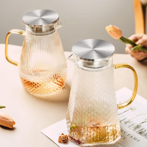 Hemobllo Water Pitcher Lid Replacement Stainless Steel Kitchen Jug Cover with Dual Water Outlets Silver Metal Pitcher Lid for Cold Jug Universal Fit for Home and Restaurant Use
